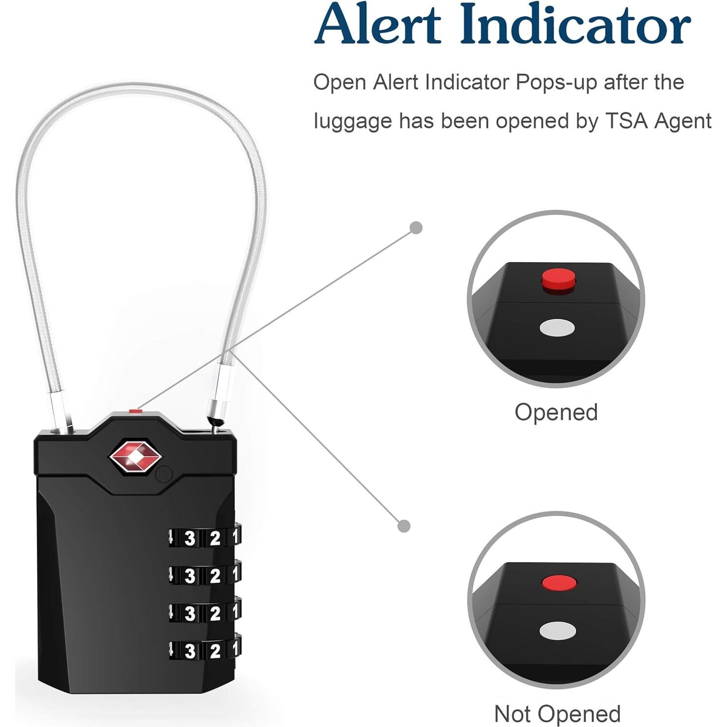 Candados de Combinación TSA XOOL - 2 Piezas, Negro