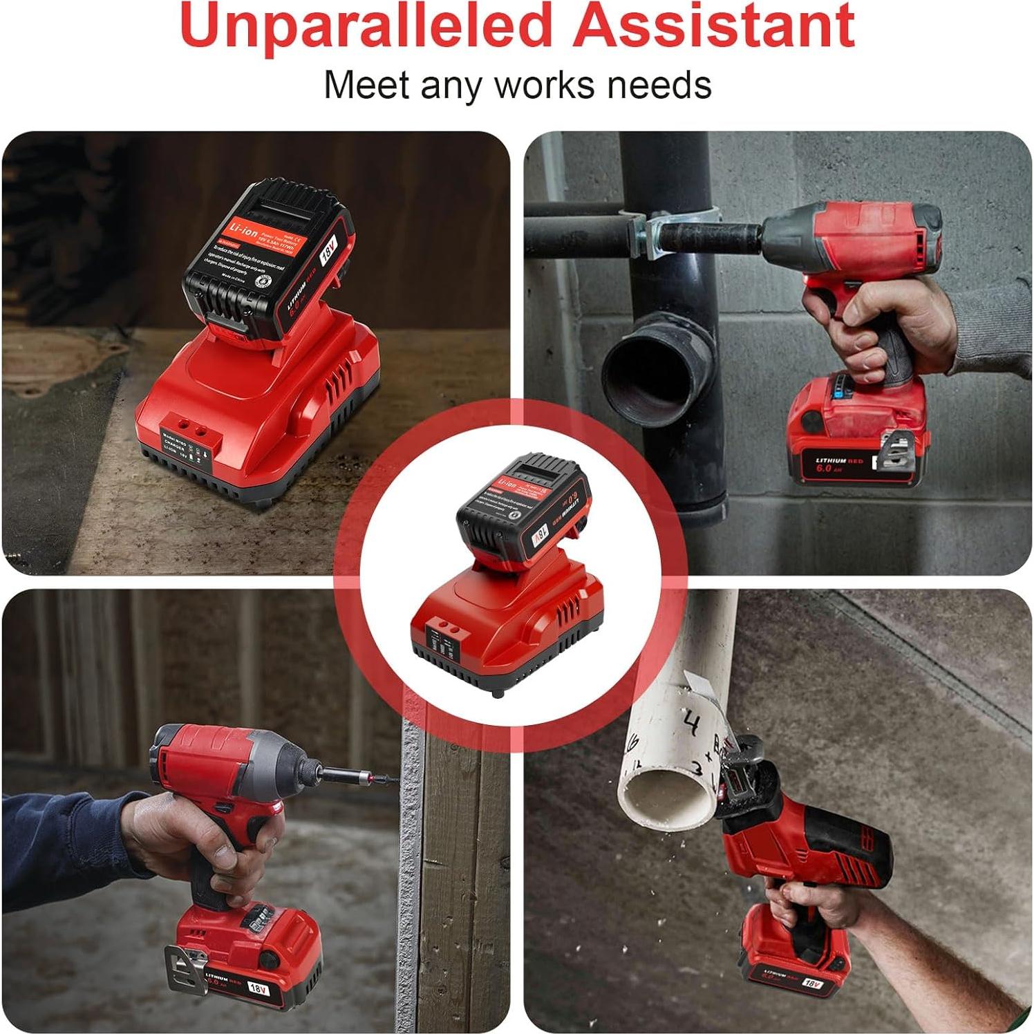 Pack 2 Baterías 6.0Ah 18V y Cargador Milwaukee M-18