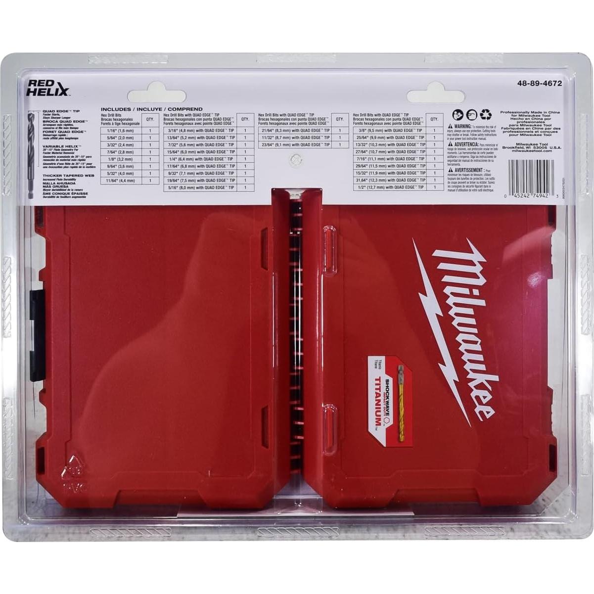 Broca de Titanio Milwaukee Shockwave 48-89-4672 - 1.27 kg