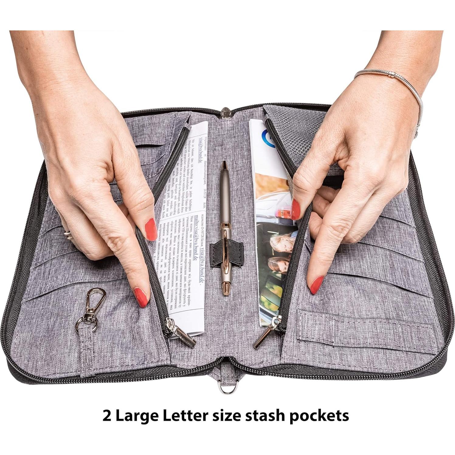 Organizador de Documentos de Viaje Valante Grande Gris RFID