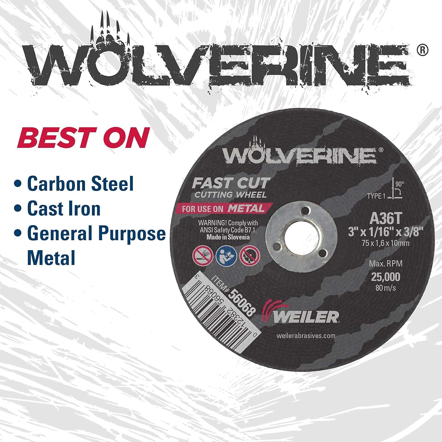 Kit Weiler 56089 Mandril y 10 Ruedas de Corte 3" A36T