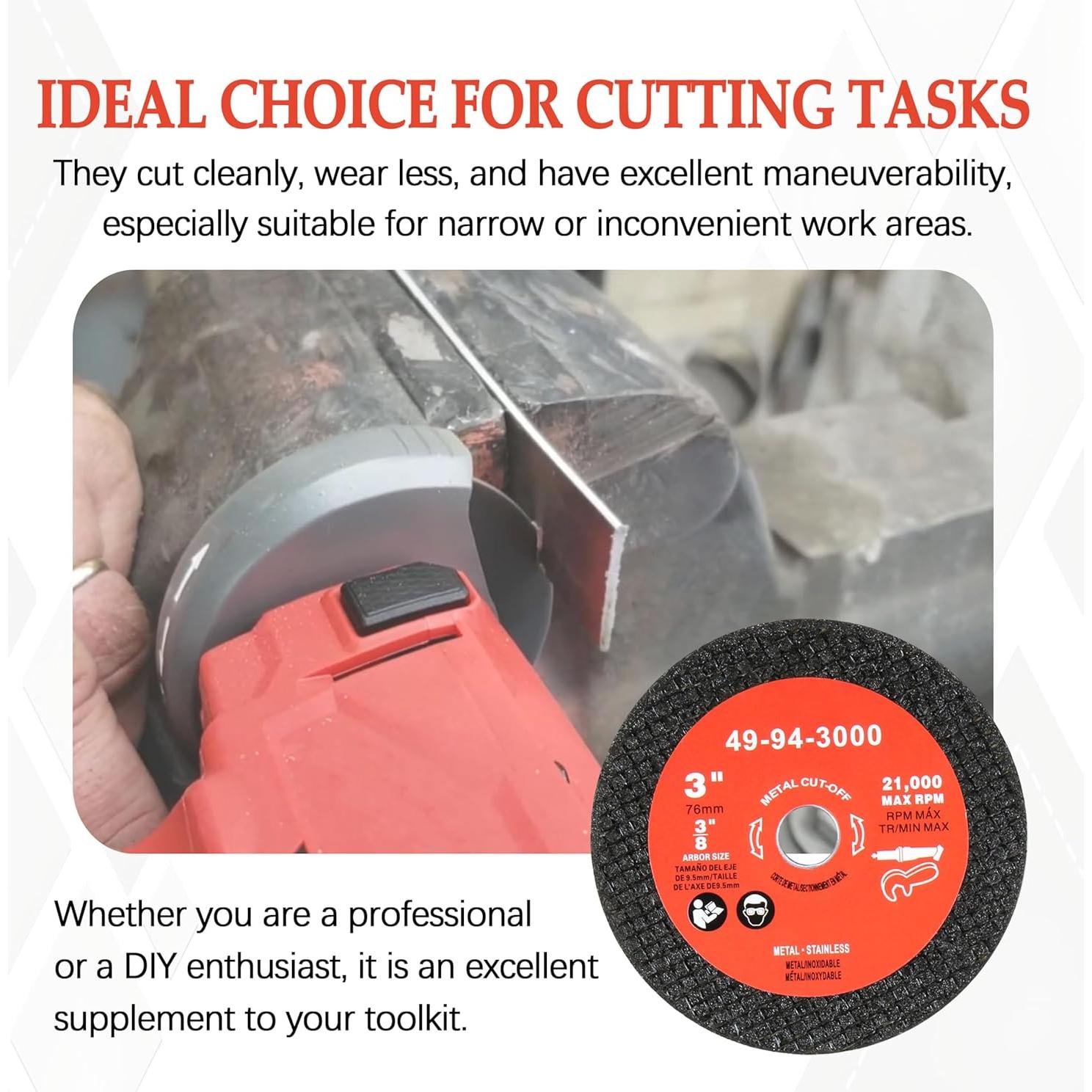 Juego de 3 Ruedas de Corte de Metal 3" Milwau-kee