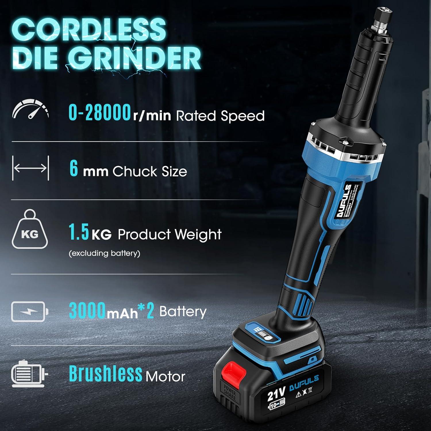 Amoladora Inalámbrica Dufuls LD-11-1-BL 12V 28000 RPM