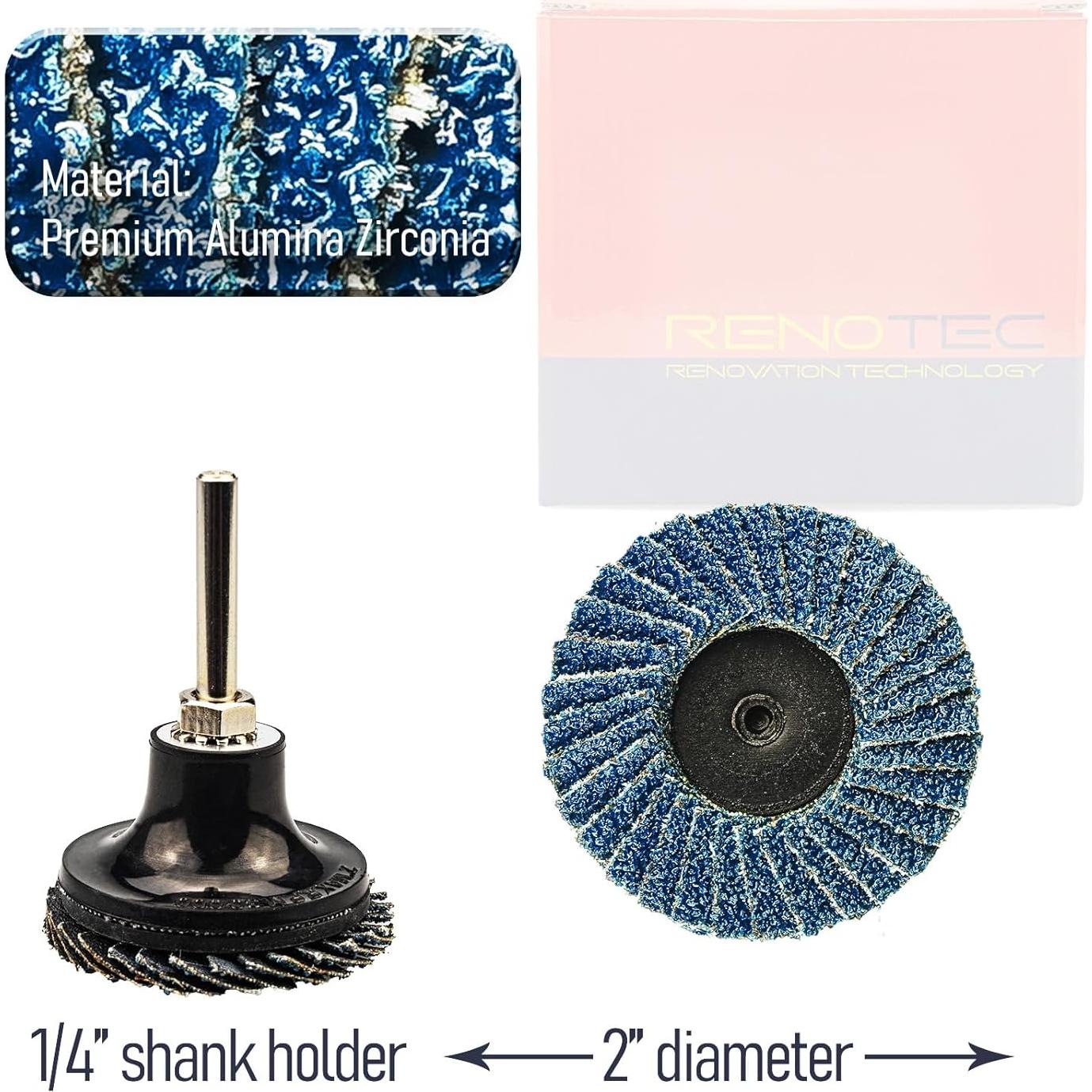 30 Pcs Disco de Aletas 5.1cm RENOTEC Grano 40/60/80 para Pulido