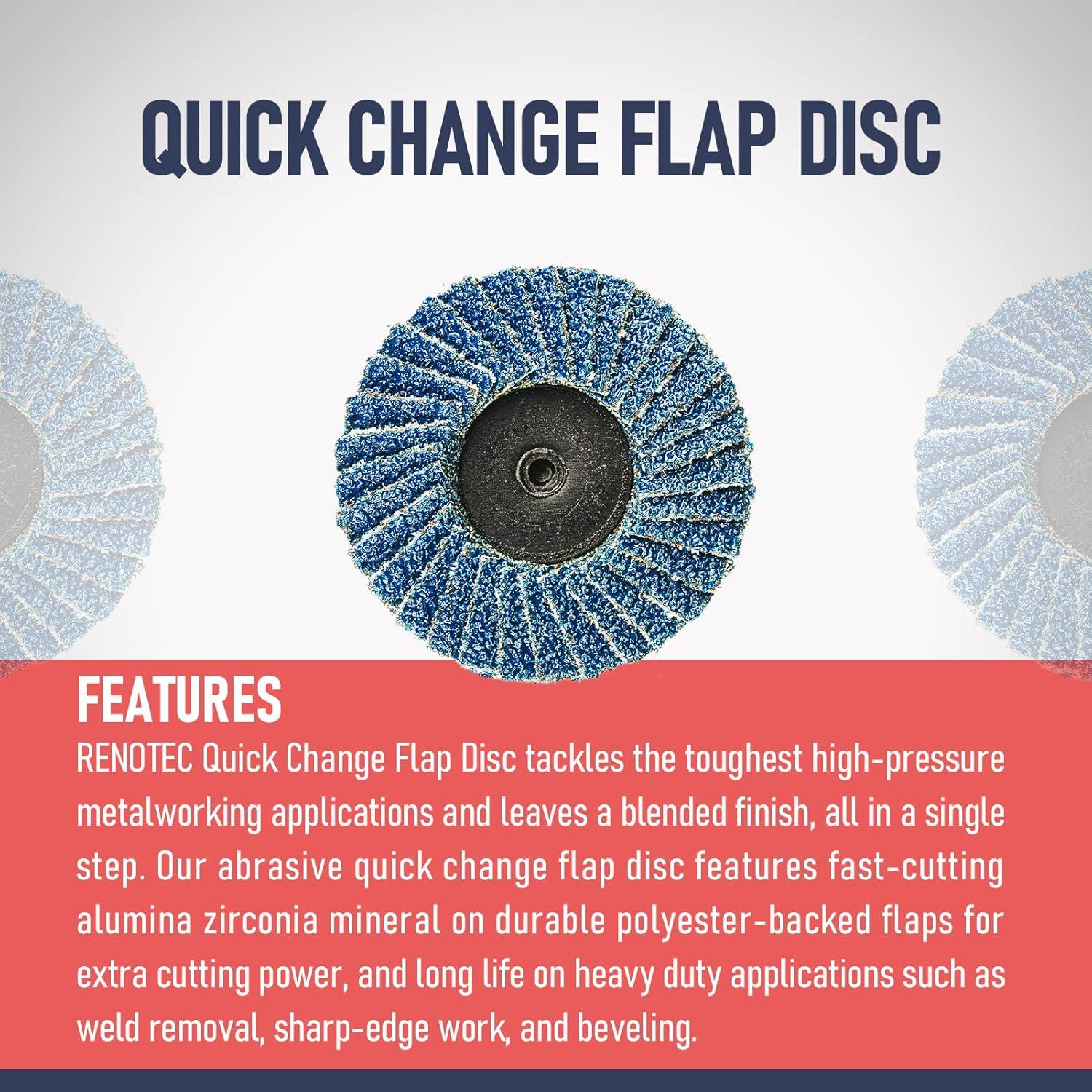 30 Pcs Disco de Aletas 5.1cm RENOTEC Grano 40/60/80 para Pulido