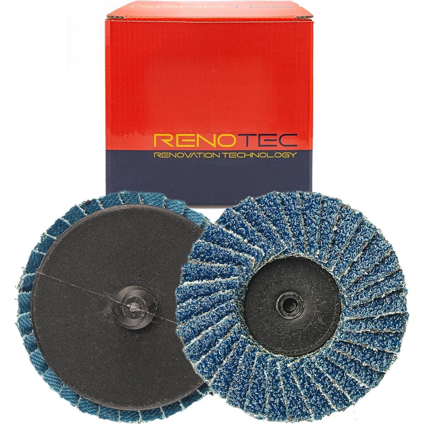 30 Pcs Disco de Aletas 5.1cm RENOTEC Grano 40/60/80 para Pulido