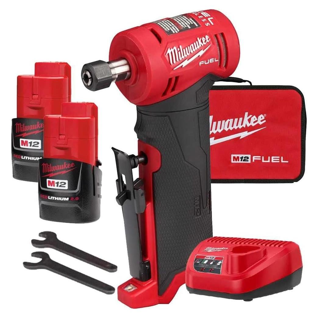Esmeriladora de Ángulo Recto Milwaukee M12 1/4" Kit 12V