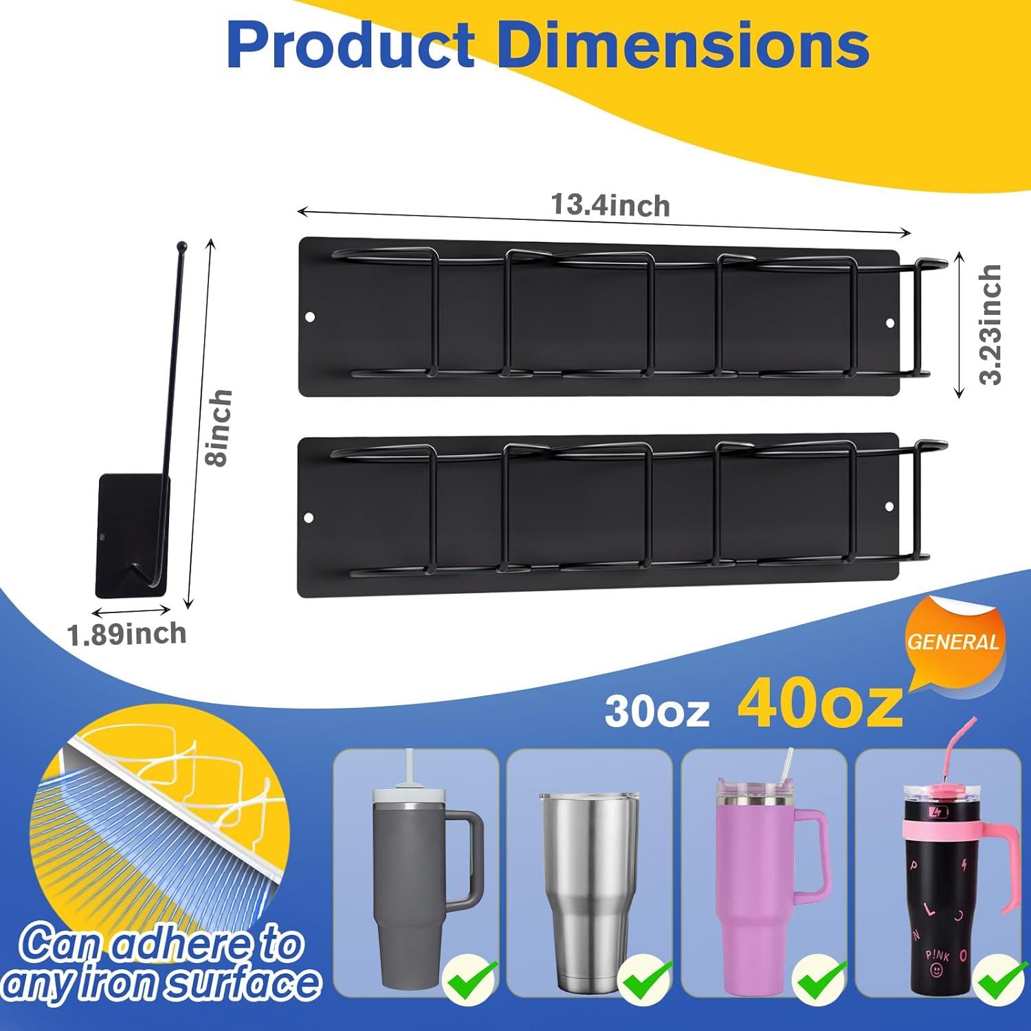 Soporte Magnético para Tazas Stanley Negro - Organizador 6 Tazas