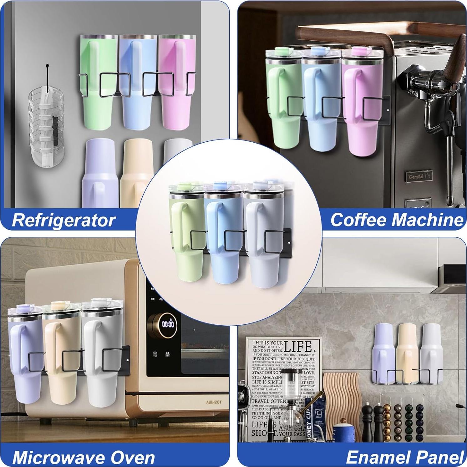 Soporte Magnético para Tazas Stanley Negro - Organizador 6 Tazas