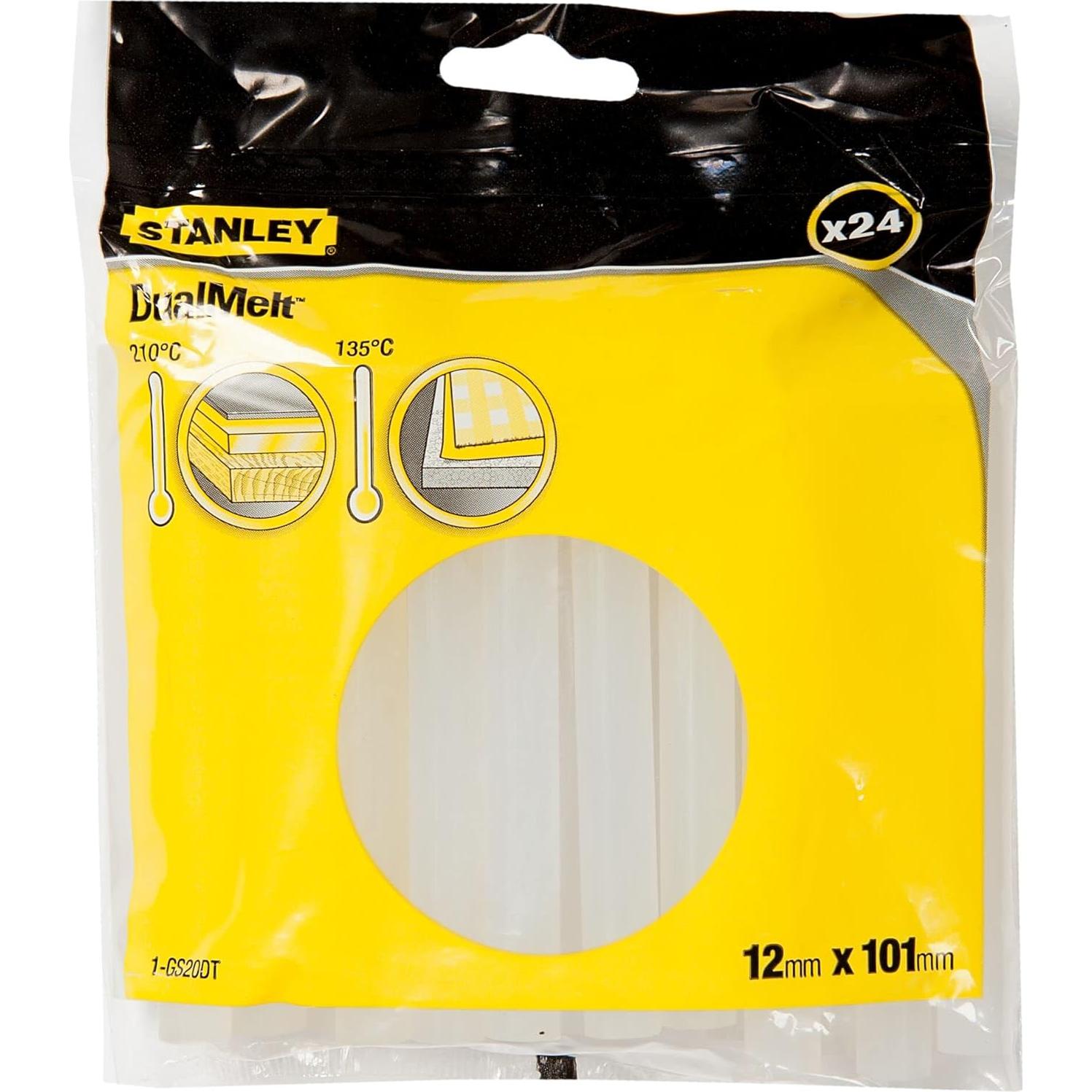 Barra de Pegamento Doble Temperatura Stanley 12mm x 101mm Paquete 24