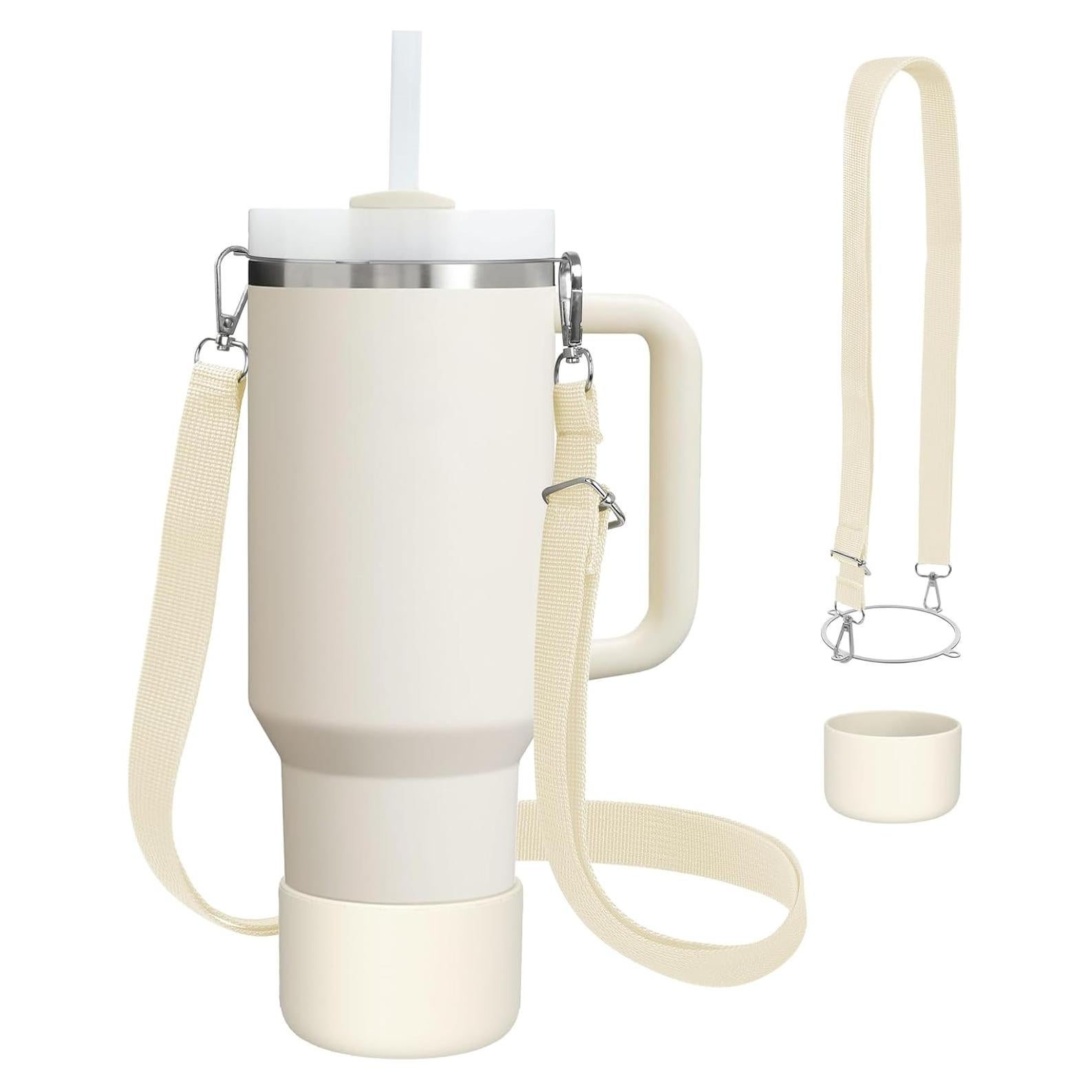Juego de Accesorios para Tazas WUQID 40oz Crema con Correa