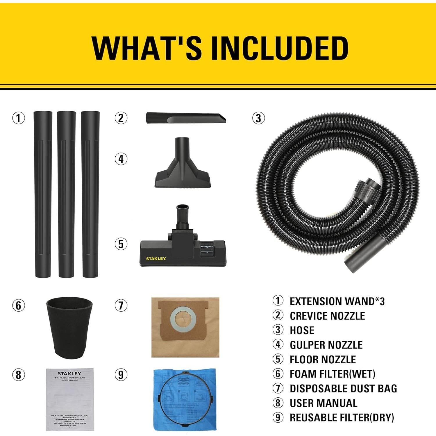 Aspiradora Húmeda/Seca Stanley SL18129 15.14L 4HP Acero Inoxidable