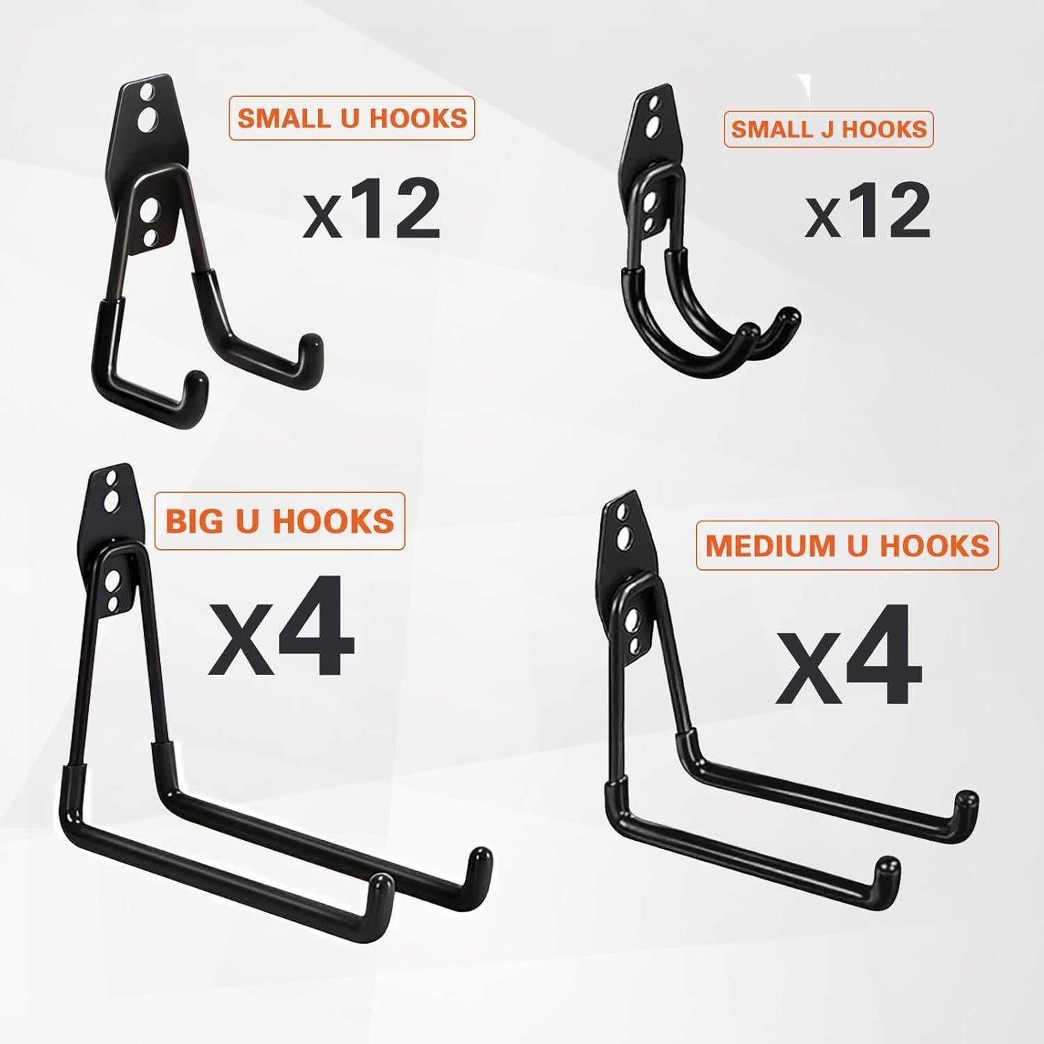 Ganchos para Garaje GUDEMAY 32pcs Alta Resistencia Antideslizante