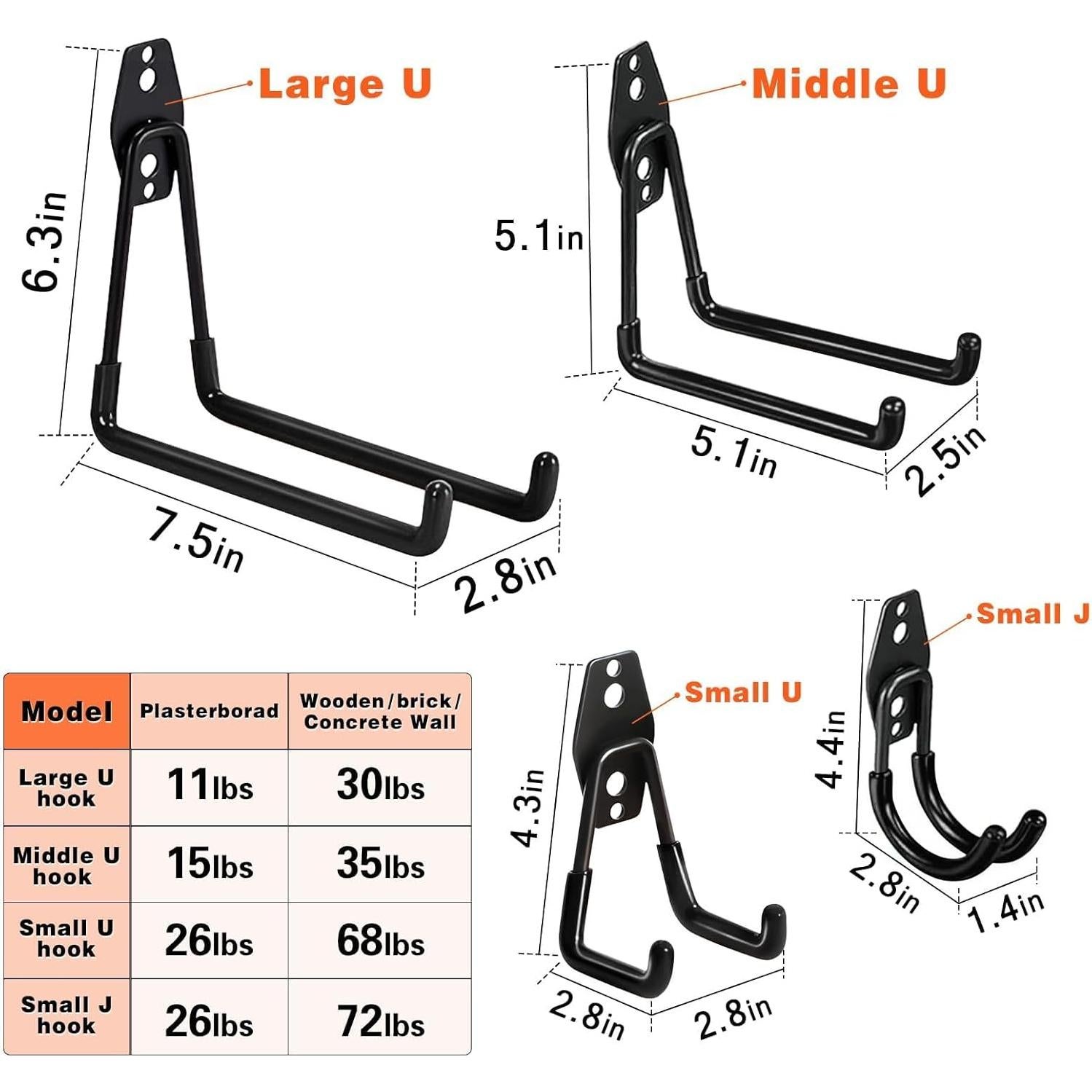 Ganchos para Garaje GUDEMAY 32pcs Alta Resistencia Antideslizante