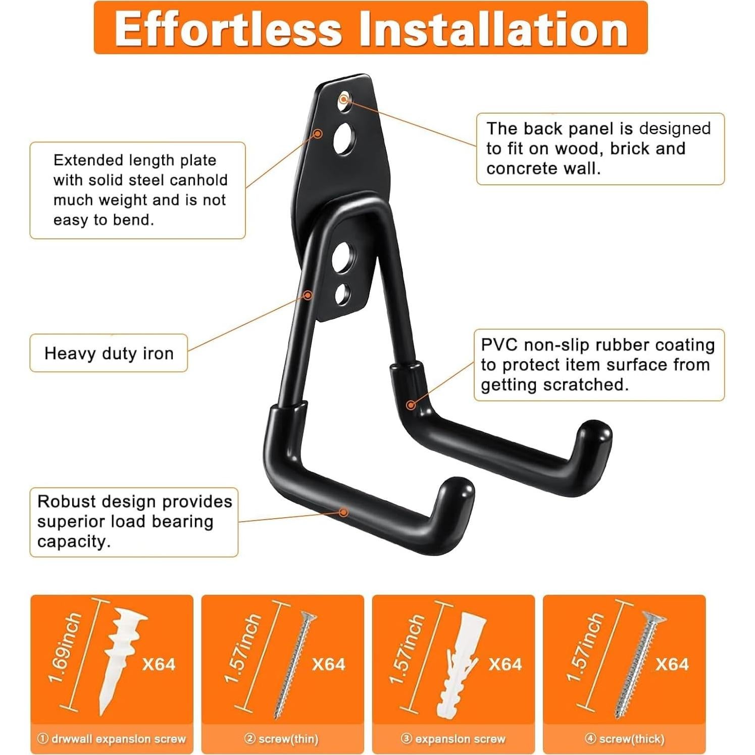 Ganchos para Garaje GUDEMAY 32pcs Alta Resistencia Antideslizante