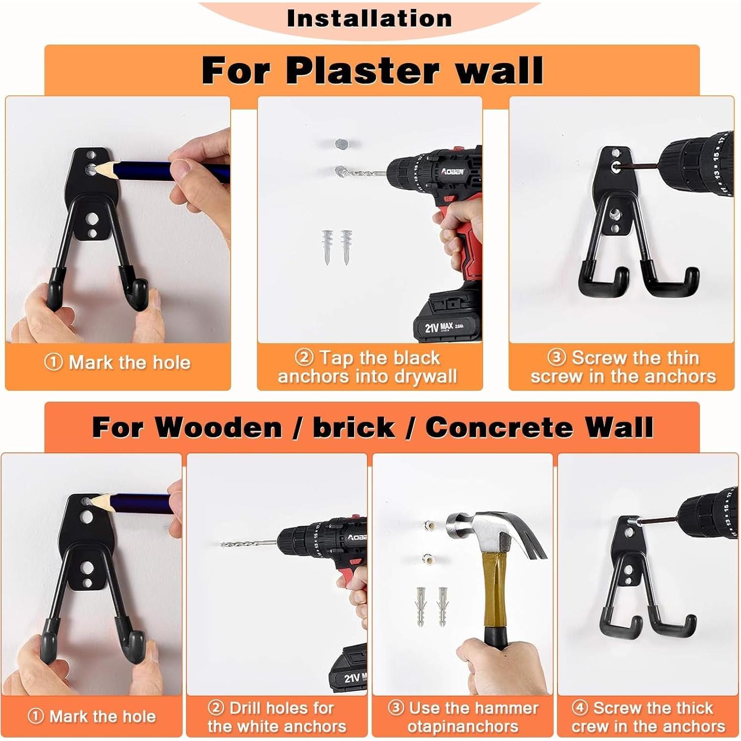 Ganchos para Garaje GUDEMAY 32pcs Alta Resistencia Antideslizante