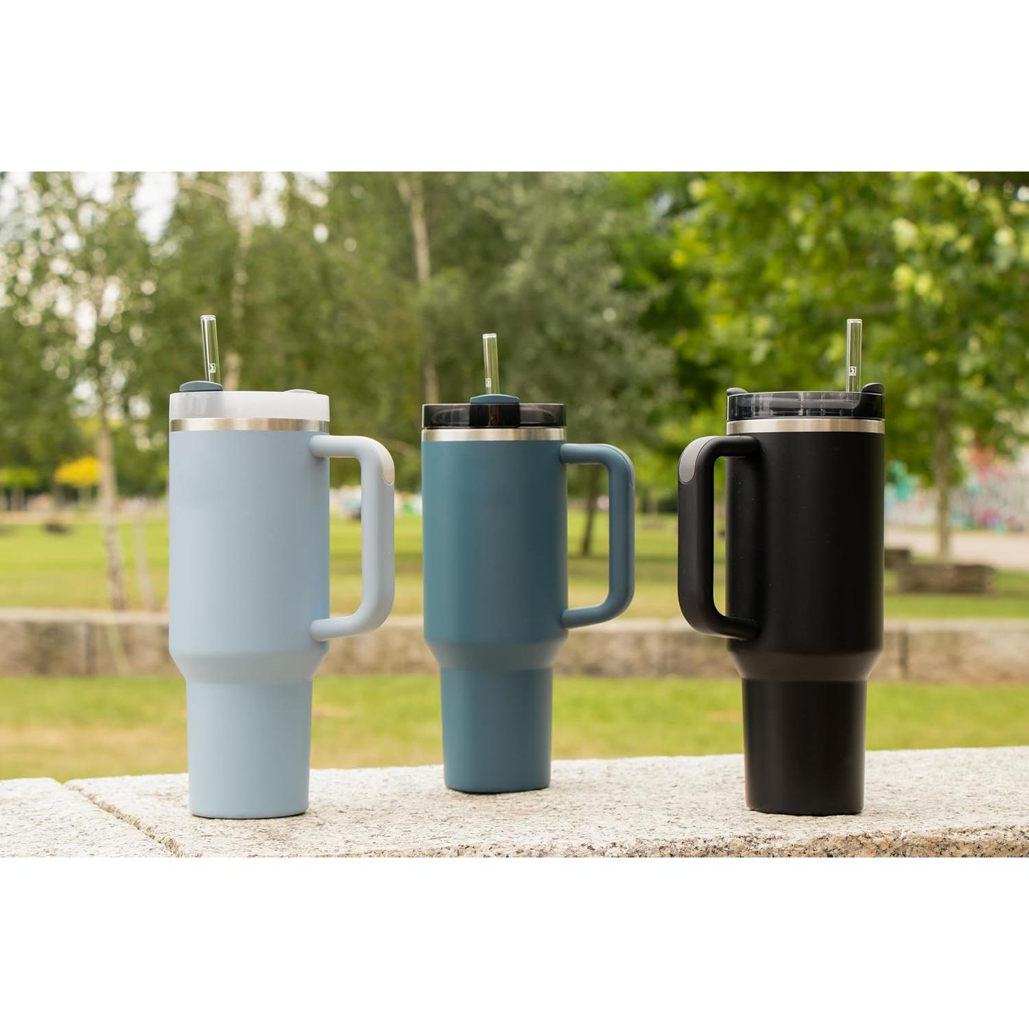 Pajitas de Vidrio HALM 30 cm Reutilizables para Taza Stanley