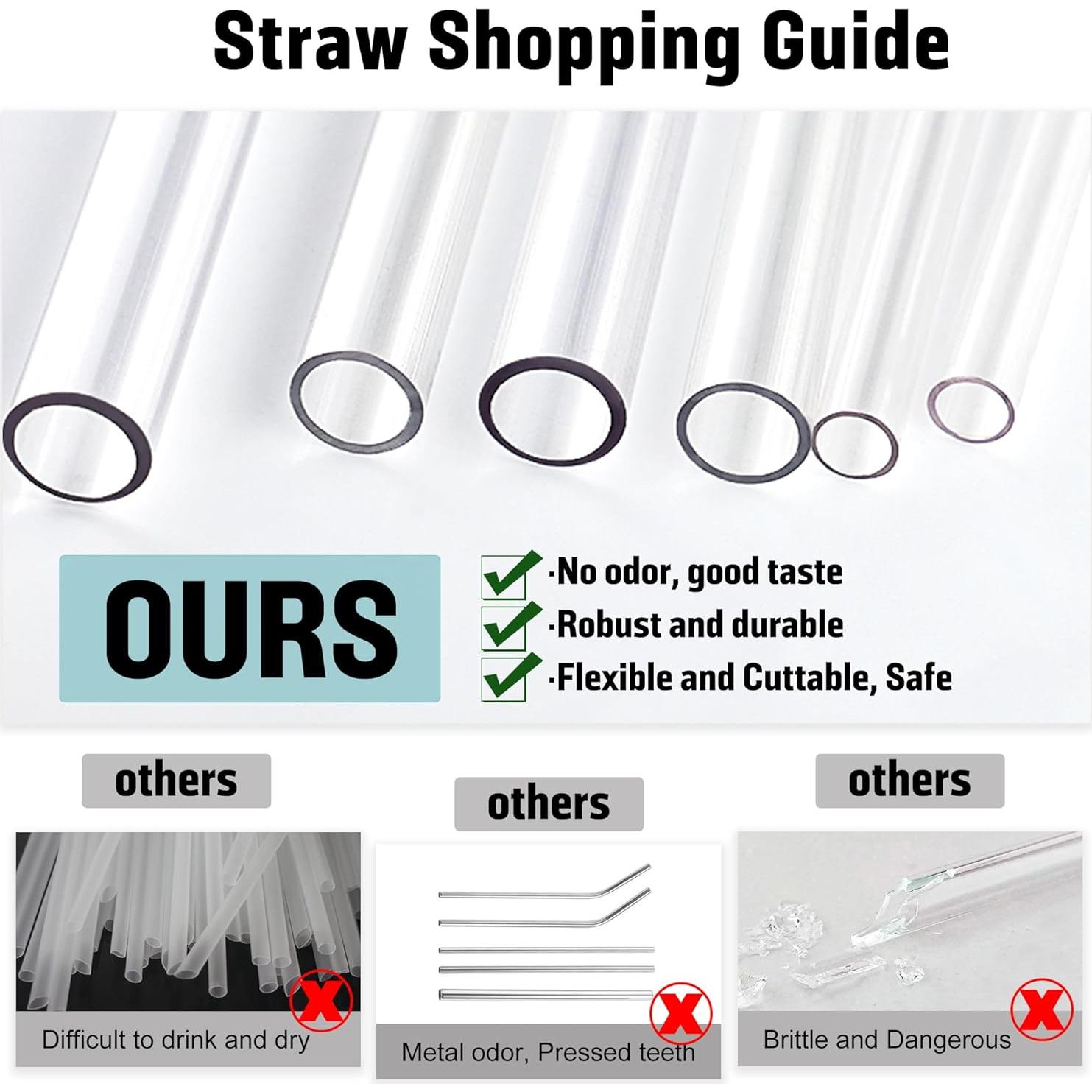 Pajitas Reutilizables PROOCI 30cm Tritan 10 Pcs con Cepillo