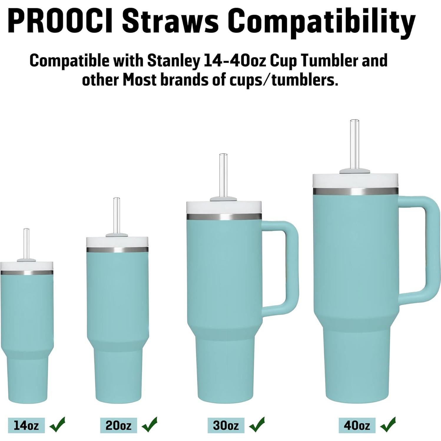 Pajitas Reutilizables PROOCI 30cm Tritan 10 Pcs con Cepillo