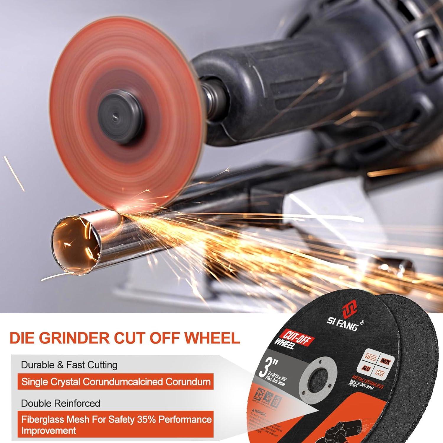 25 Ruedas de Corte 3" SI FANG con Mandril y Bolsa de Transporte