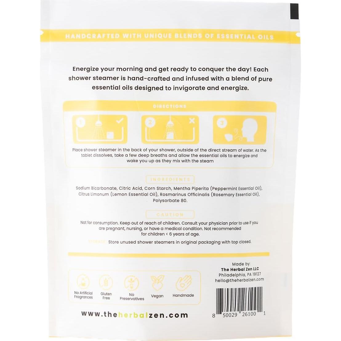 Bombas de Ducha Aromaterapia Energizante Menta y Limón 10 Unidades