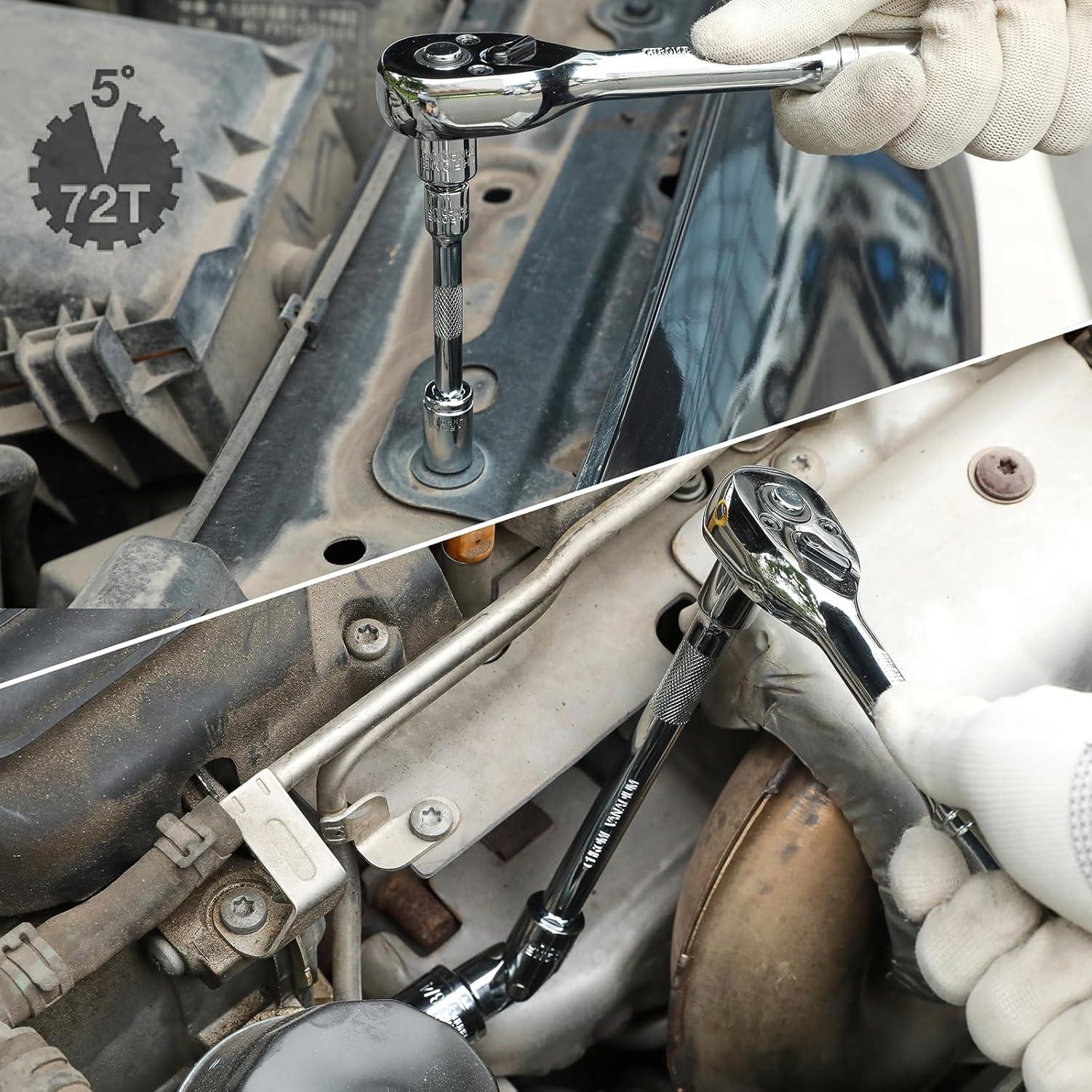 Juego de Llaves CASOMAN 94 Piezas 1/4" y 3/8" Métricas