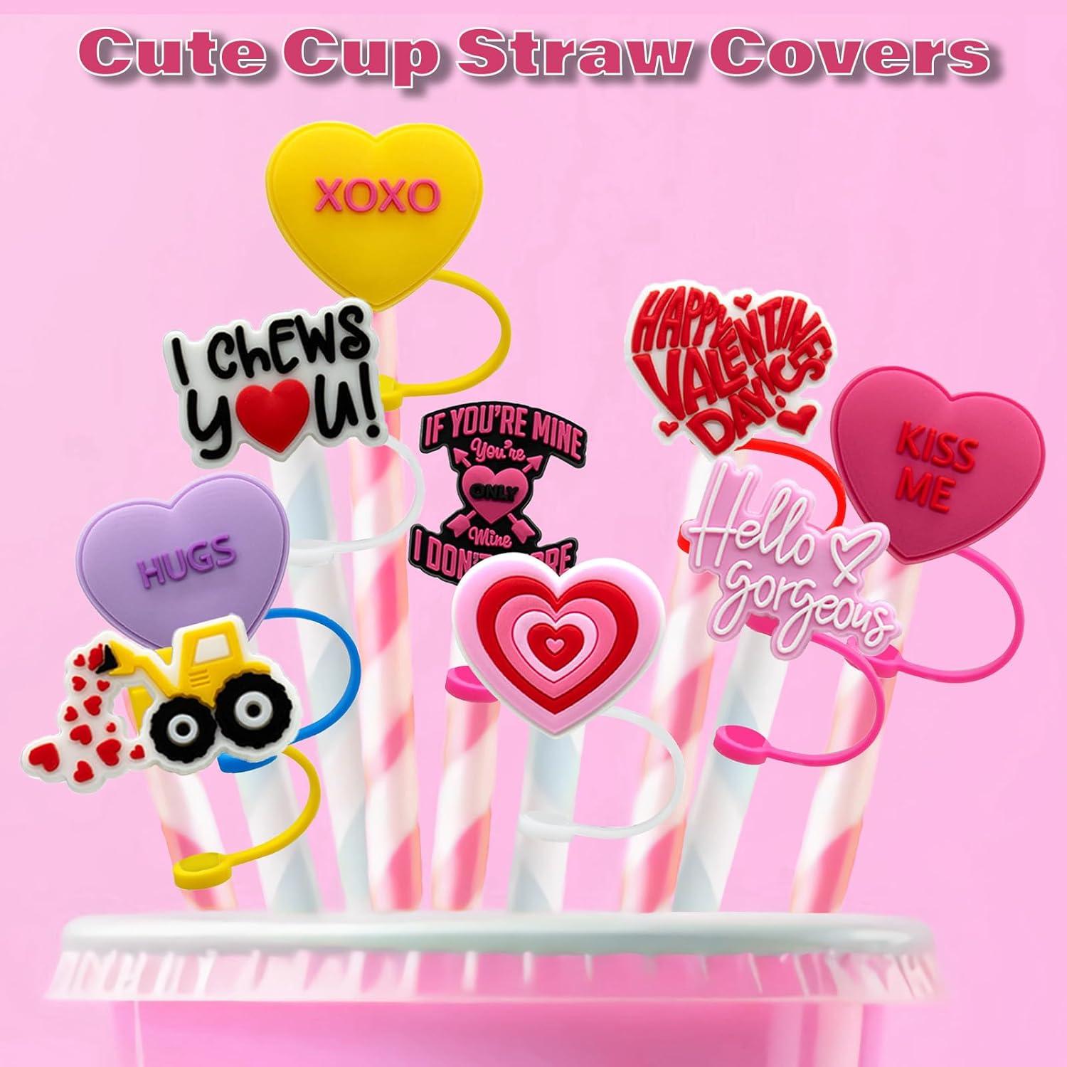 Cubiertas de Popote de Silicona 10mm 9PCS San Valentín Linmaya