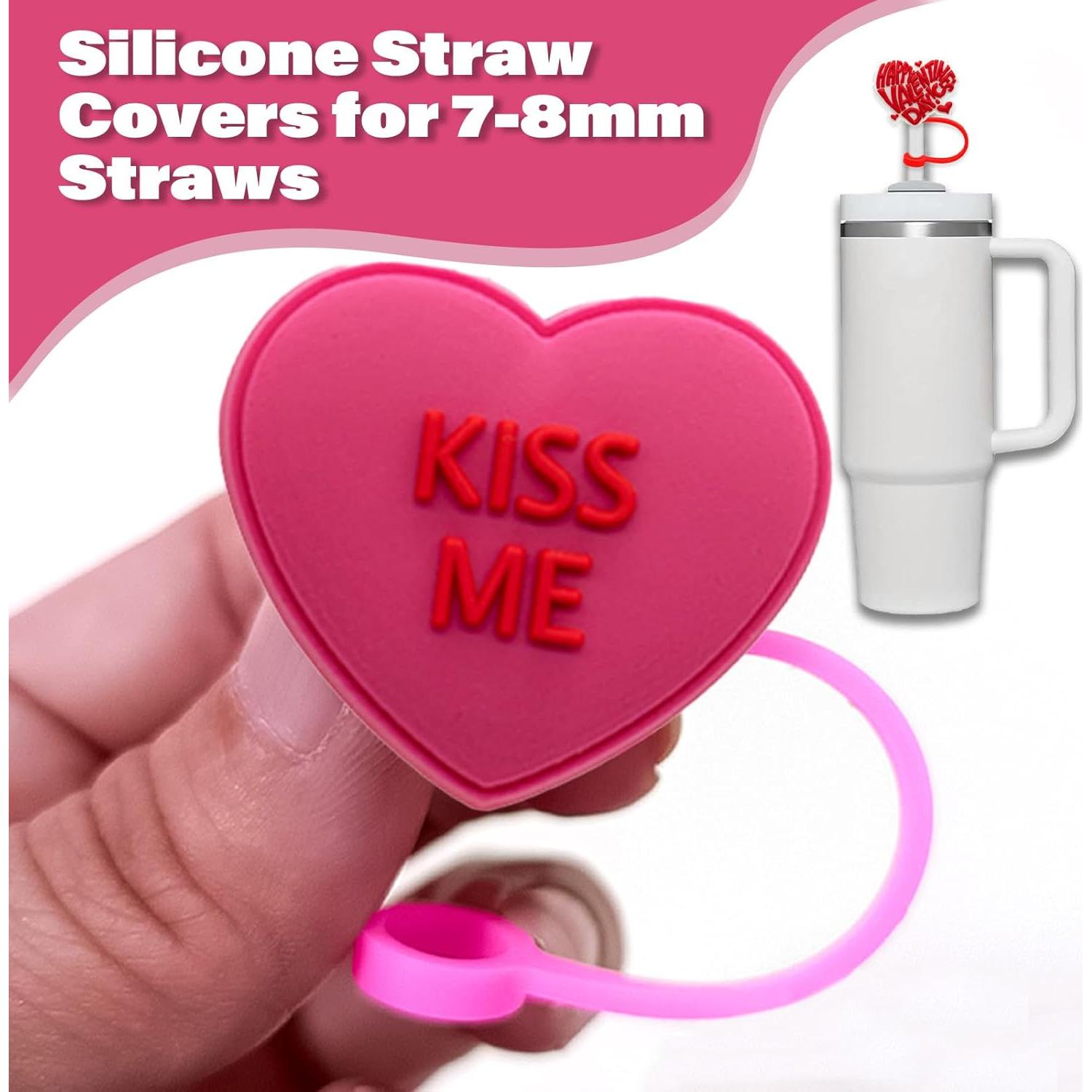Cubiertas de Popote de Silicona 10mm 9PCS San Valentín Linmaya
