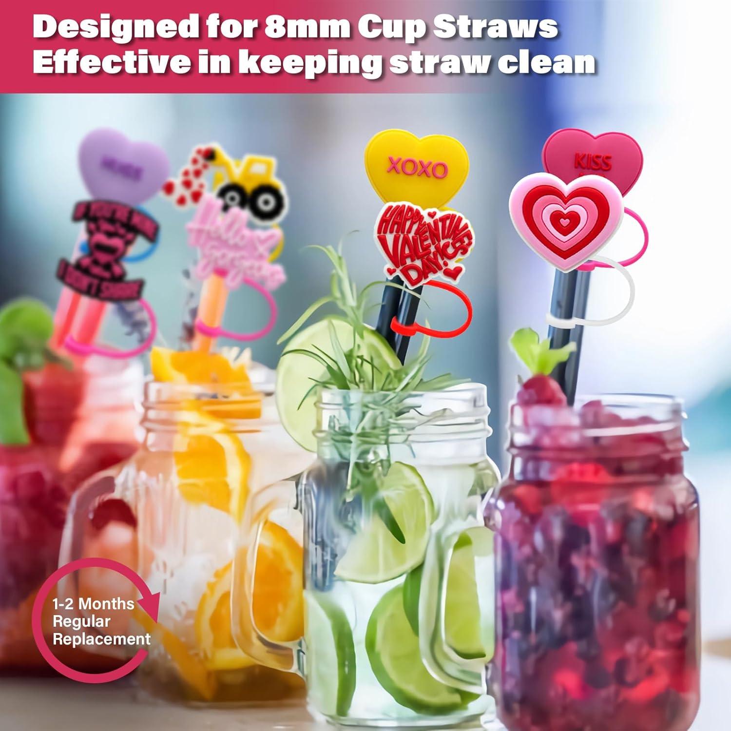 Cubiertas de Popote de Silicona 10mm 9PCS San Valentín Linmaya