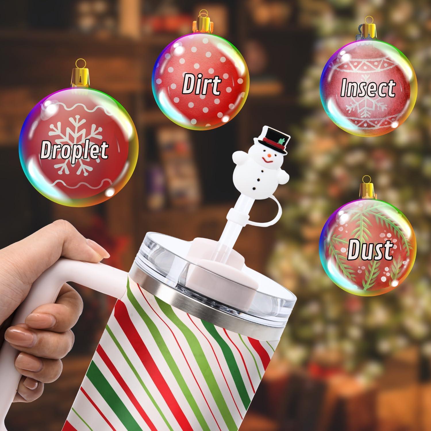 6 Tapas de Pajitas de Navidad WUWENKK para Vasos Stanley 30-40 oz