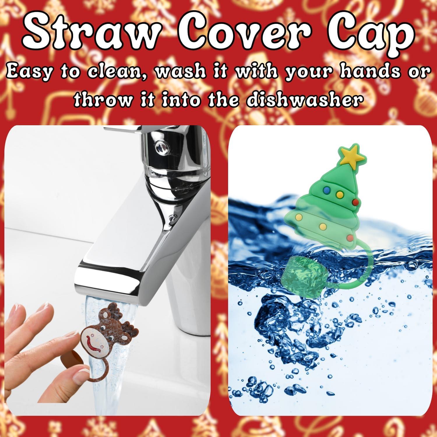 6 Tapas de Pajitas de Navidad WUWENKK para Vasos Stanley 30-40 oz