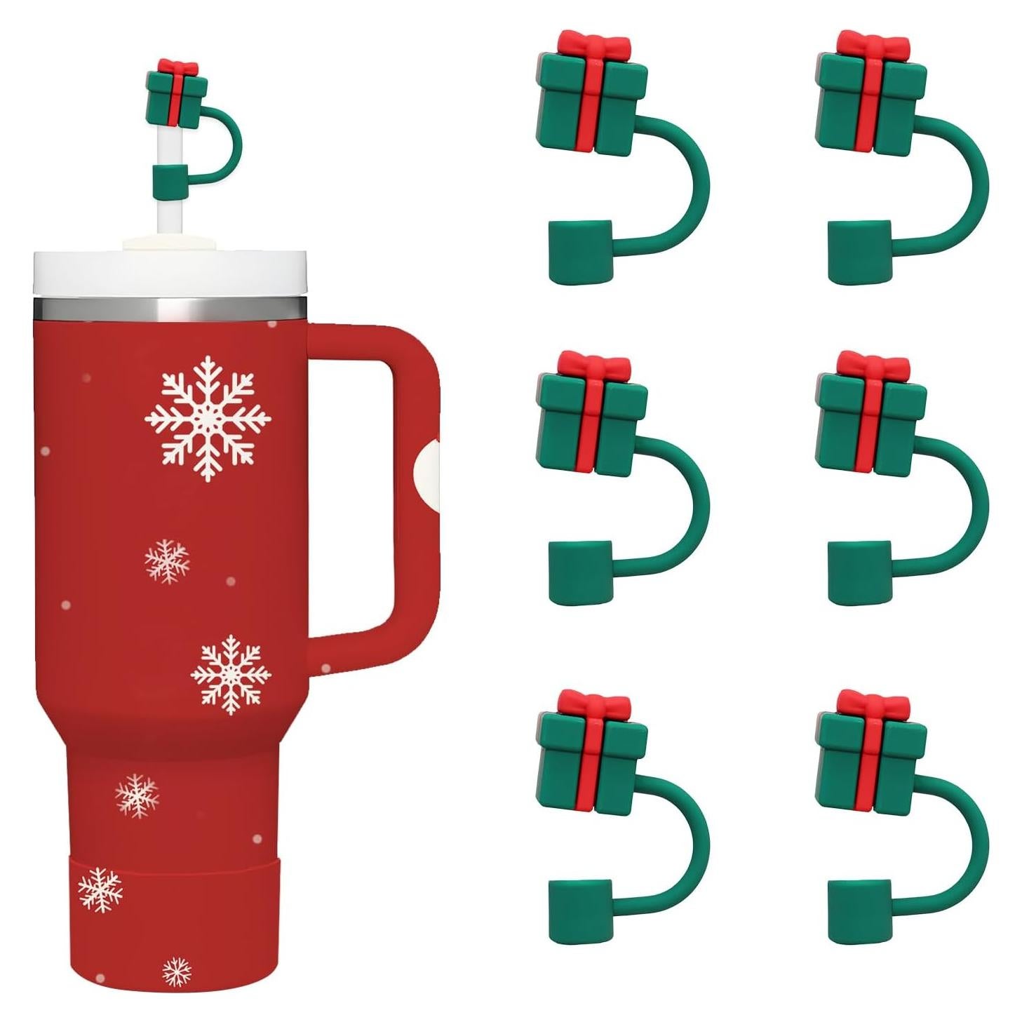 Cubierta de Popote de Navidad 6PCS Charmark Silicona 10mm