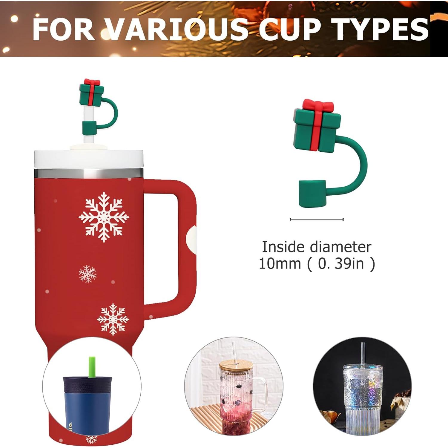 Cubierta de Popote de Navidad 6PCS Charmark Silicona 10mm