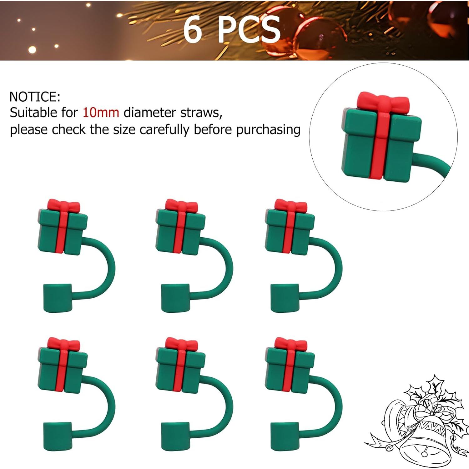 Cubierta de Popote de Navidad 6PCS Charmark Silicona 10mm