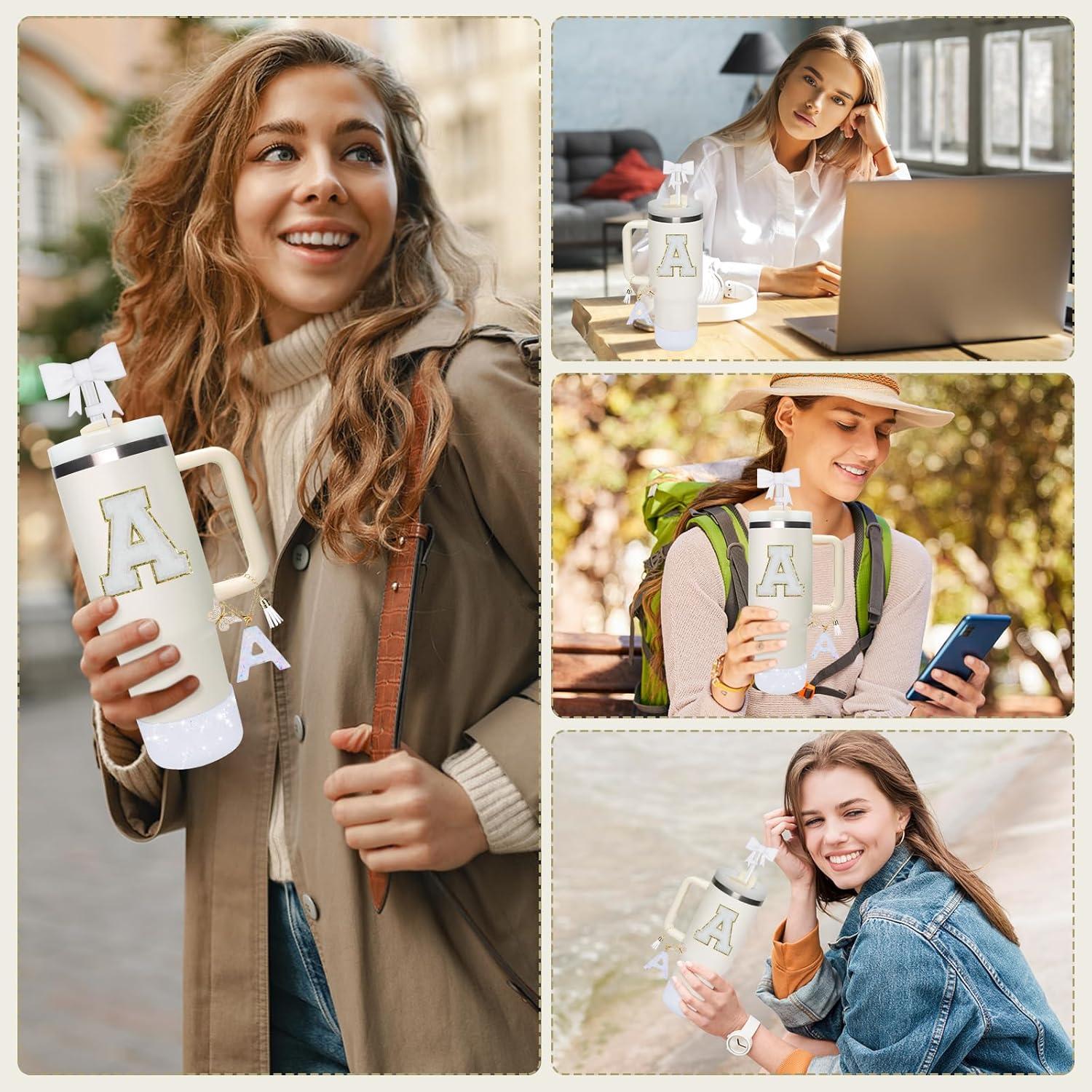 Accesorios para Stanley Cup 30oz/40oz Miglaja - Tapa Floral, Silicona, Calcomanías