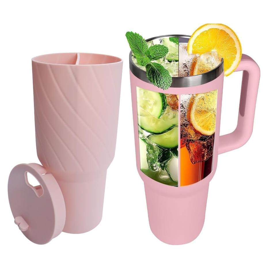 Separador de Bebidas 2-en-1 iOCSmart para Copa Stanley 40oz Rosa