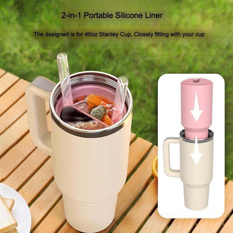 Separador de Bebidas 2-en-1 iOCSmart para Copa Stanley 40oz Rosa