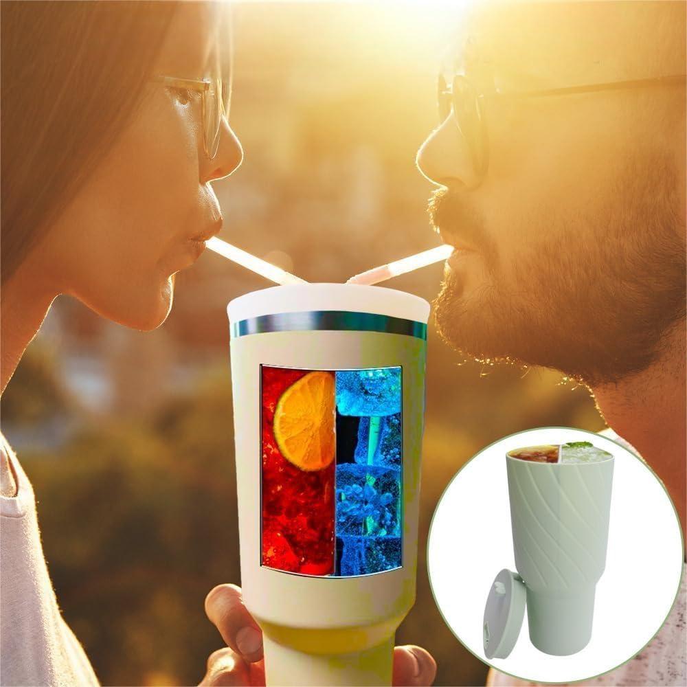 Separador de Bebidas 2-en-1 iOCSmart para Copa Stanley 40oz Rosa