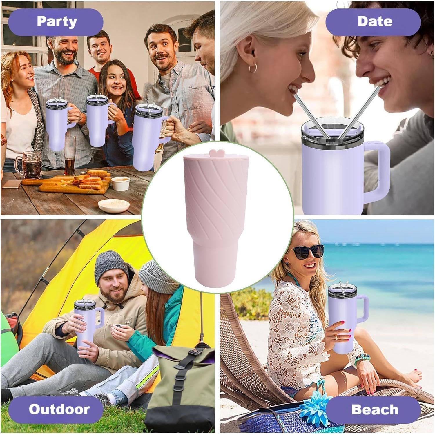 Separador de Bebidas 2-en-1 iOCSmart para Copa Stanley 40oz Rosa