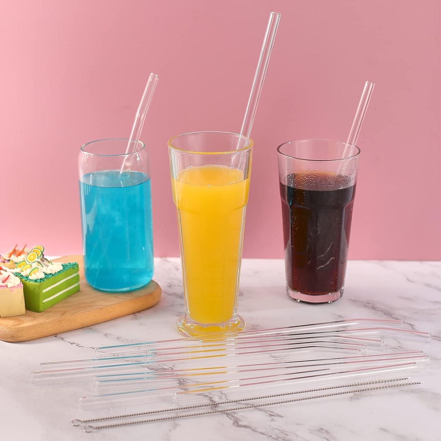 Pajitas de Vidrio Reutilizables MYJIE 12 Pcs 30.48 cm y 22.86 cm