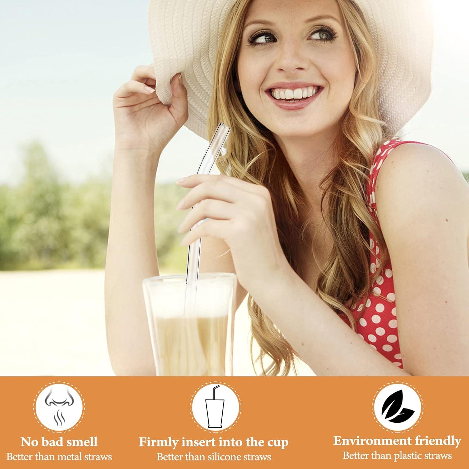 Pajitas de Vidrio Reutilizables MYJIE 12 Pcs 30.48 cm y 22.86 cm