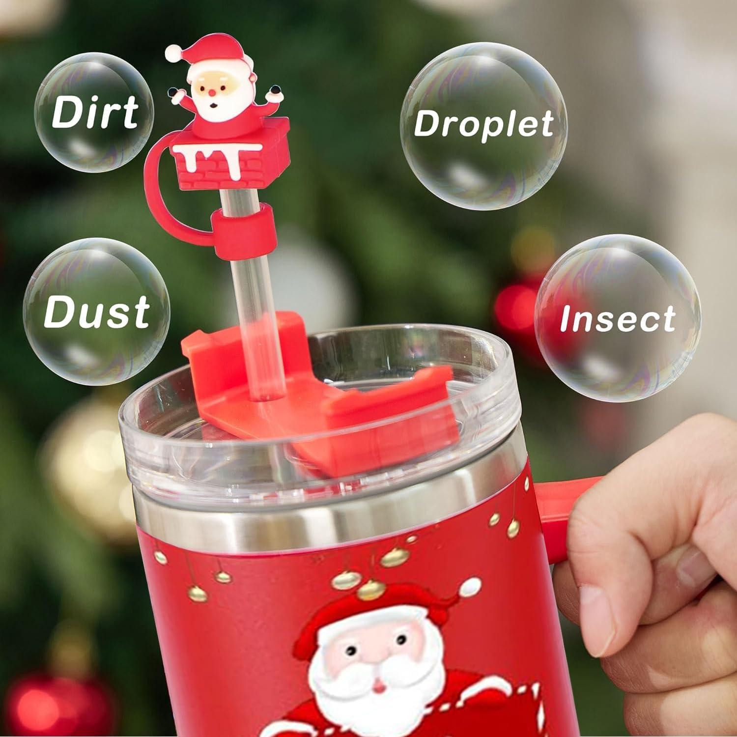 6 Tapas de Pajita Navideñas BUMSUNE para Taza Stanley 30-40 oz