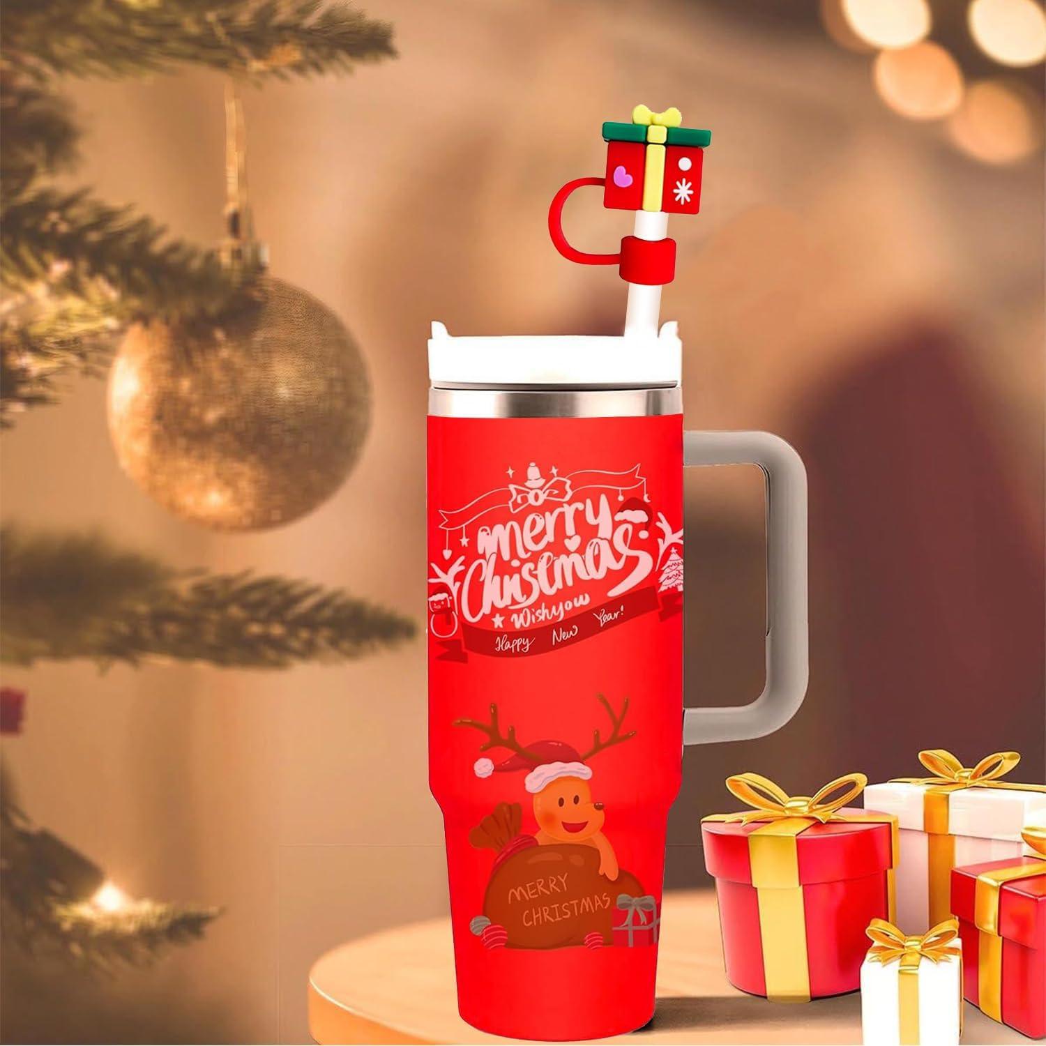 6 Tapas de Pajita Navideñas BUMSUNE para Taza Stanley 30-40 oz