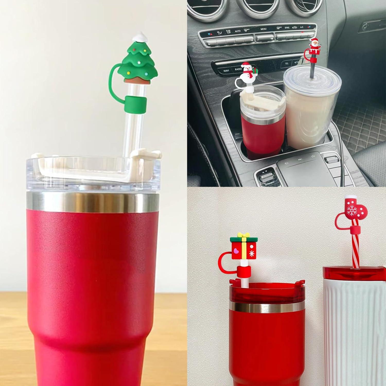 6 Tapas de Pajita Navideñas BUMSUNE para Taza Stanley 30-40 oz