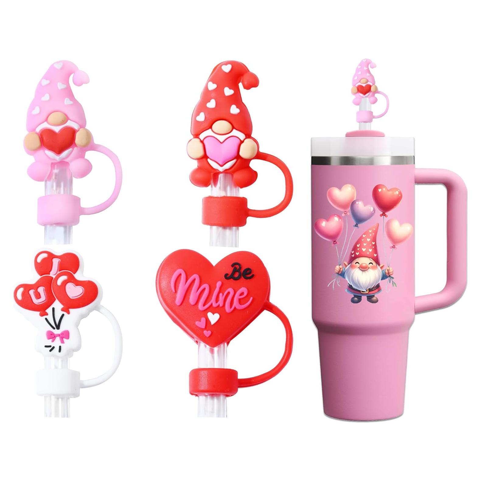 Toppers de Popote San Valentín Amreich 10mm - 4 Piezas Silicona