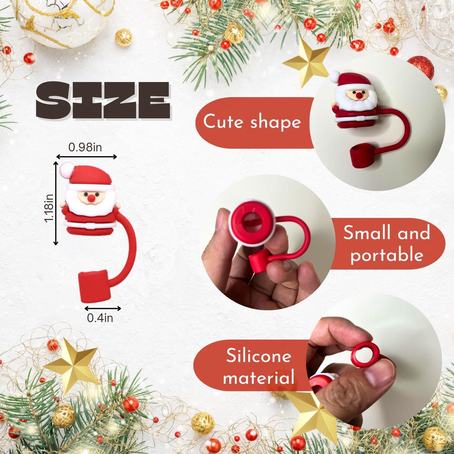 Tapas de paja navideñas PTaizjjz para tumbler 30/40 oz - 9 piezas