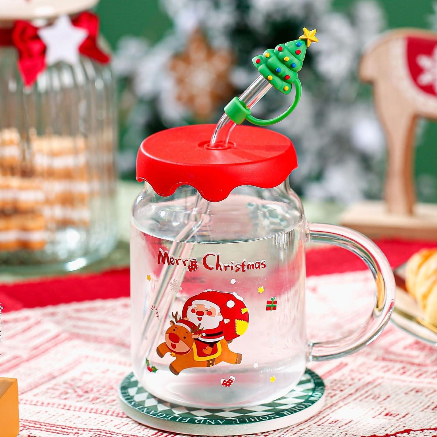 Tapas de paja navideñas PTaizjjz para tumbler 30/40 oz - 9 piezas