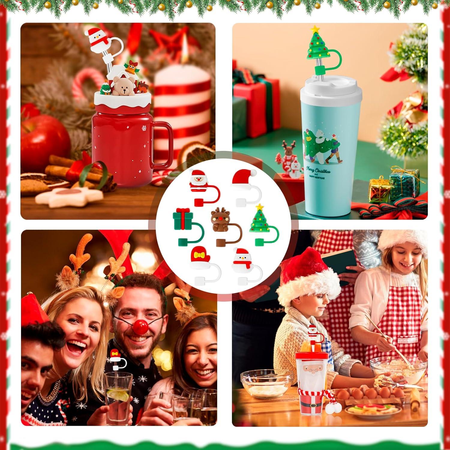 7 Tapas de Silicona Reutilizables Zasukol Navidad 30/40 Oz