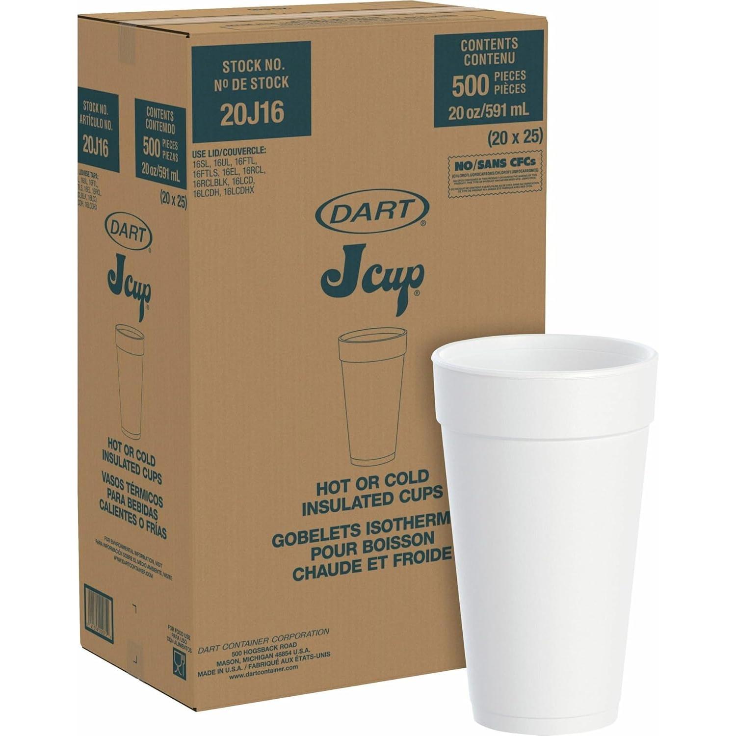 Vasos de Espuma Aislada Dart 20J16 20 Oz 591 ml Blancos