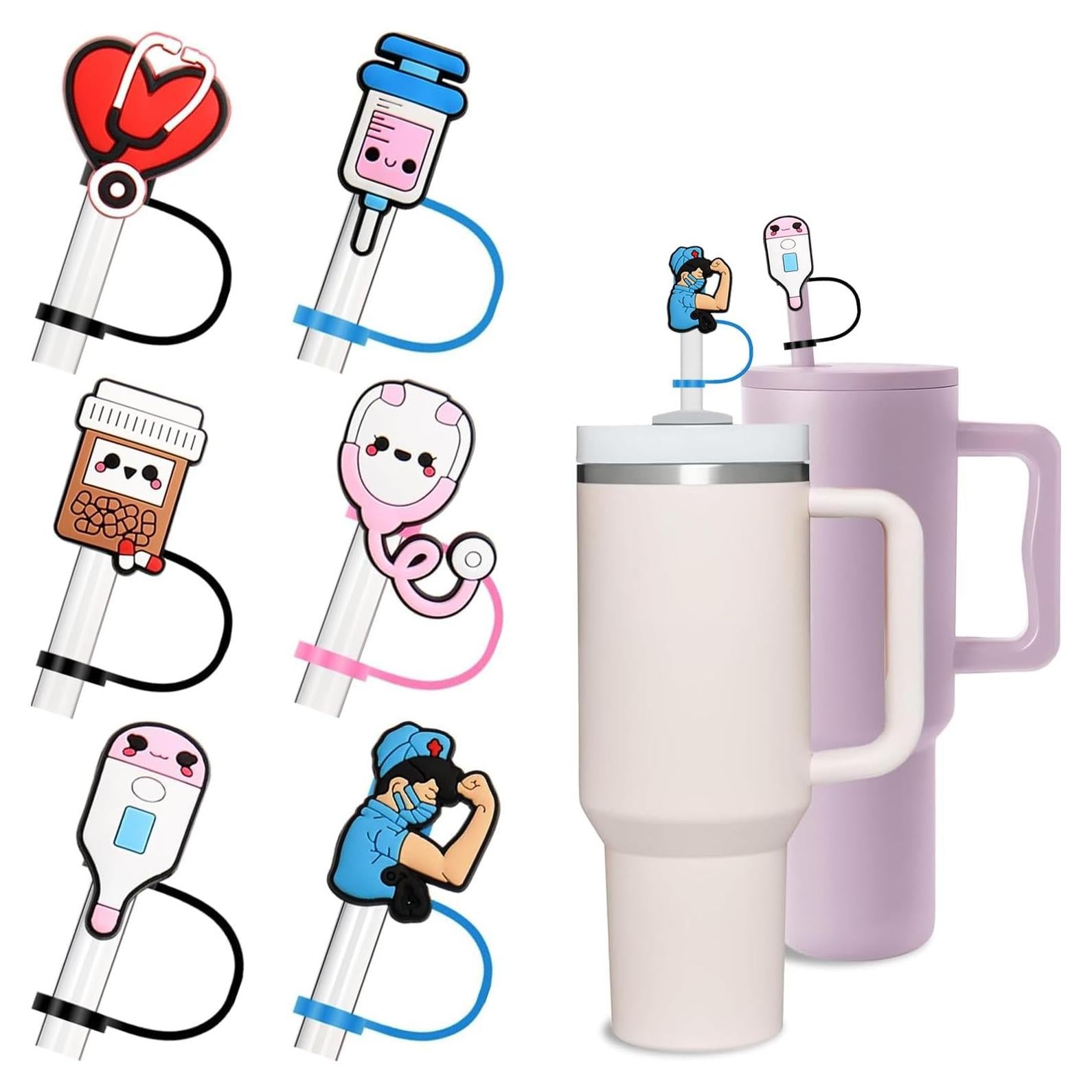 Cubiertas de Pajitas de Silicona Haungry 6 Unidades Enfermera